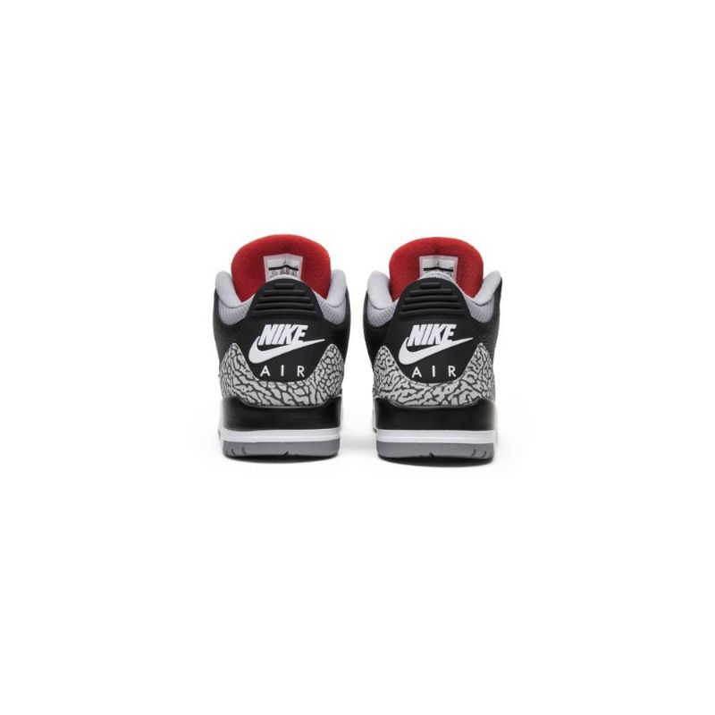Air Jordan 3 Retro Og Svart Grå Rød Hvit Herresko