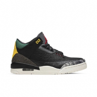 Air Jordan 3 Retro Se Svart Grønn Gul Rød Herresko