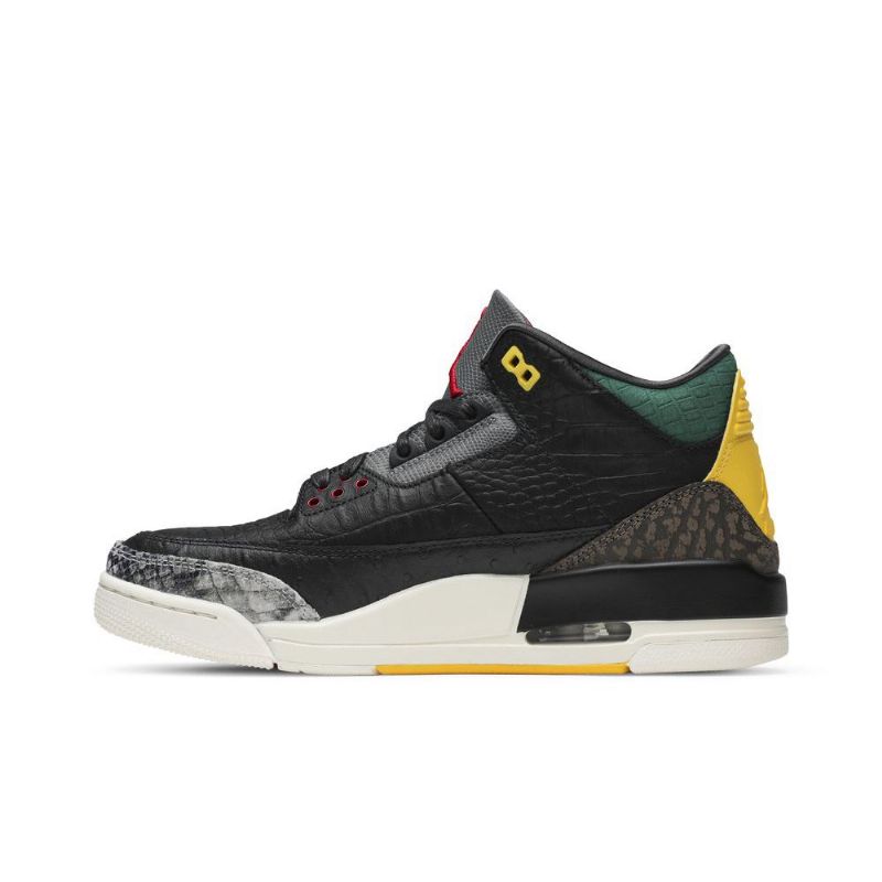 Air Jordan 3 Retro Se Svart Grønn Gul Rød Herresko