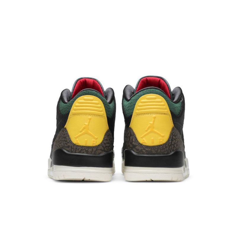 Air Jordan 3 Retro Se Svart Grønn Gul Rød Herresko