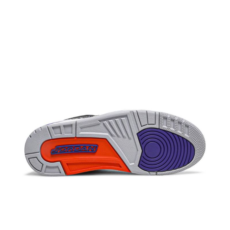 Air Jordan 3 Retro Svart Grå Lilla Hvit Herresko