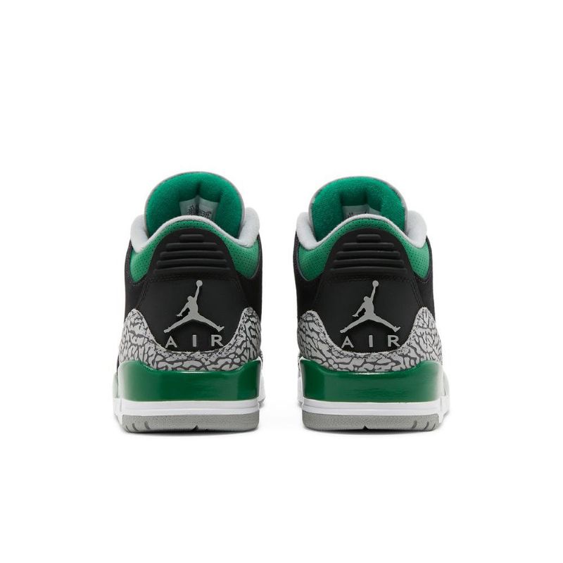 Air Jordan 3 Retro Svart Grønn Grå Hvit Herresko